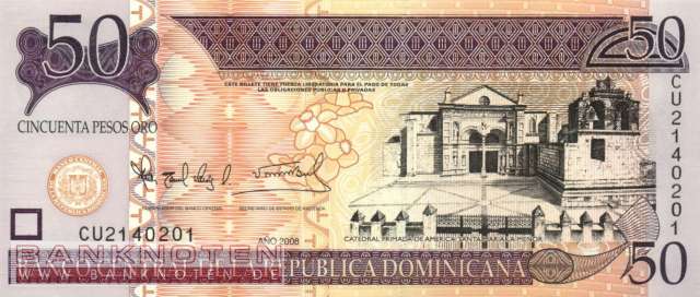 Dominikanische Republik - 50  Pesos Oro (#176b_UNC)