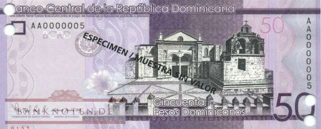 Dominican Republic - 50  Pesos Dominicanos - SPECIMEN (#189cS_UNC)