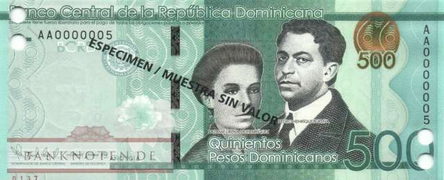 Dominican Republic - 500  Pesos Dominicanos - SPECIMEN (#192cS_UNC)