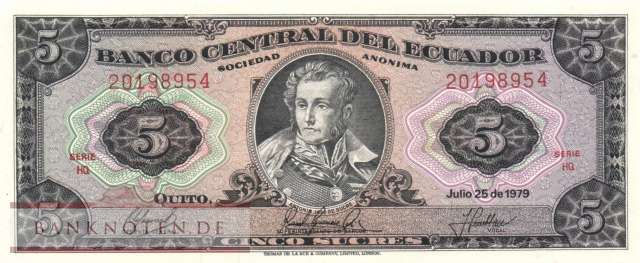 Ecuador - 5  Sucres (#113c-HQ-U2_UNC)