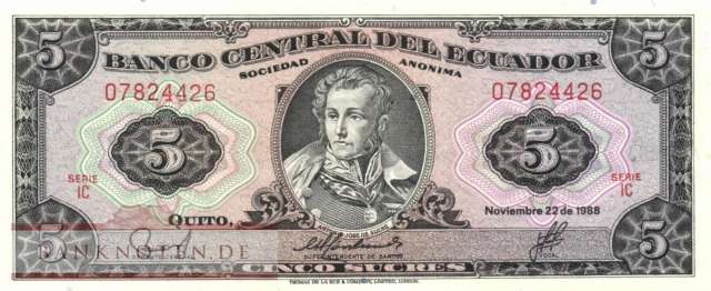 Ecuador - 5  Sucres (#113d-IC_UNC)