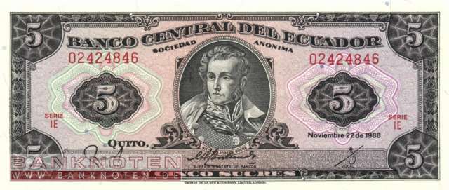 Ecuador - 5  Sucres (#113d-IE_UNC)