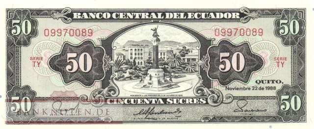 Ecuador - 50  Sucres (#122a-TY_UNC)