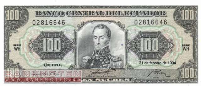 Ecuador - 100  Sucres (#123Ac-WH_UNC)