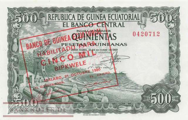 Equatorial Guinea - 5.000  Bipkwele (#019_UNC)
