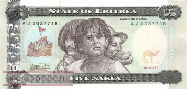 Eritrea - 5  Nakfa - Ersatzbanknote (#002R_UNC)