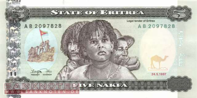 Eritrea - 5 Nakfa (#002_UNC)