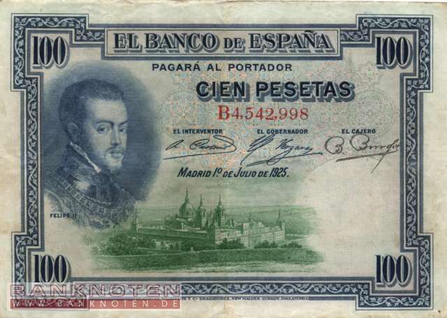 Spanien - 100  Pesetas (#069b_F)