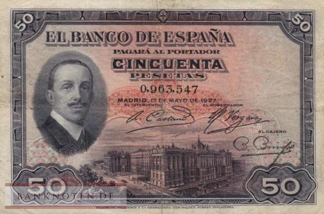 Spanien - 50  Pesetas (#072a_F)