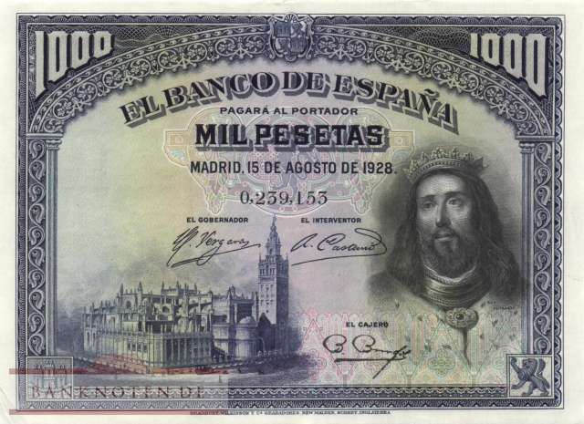 Spanien - 1.000  Pesetas (#078a_AU)