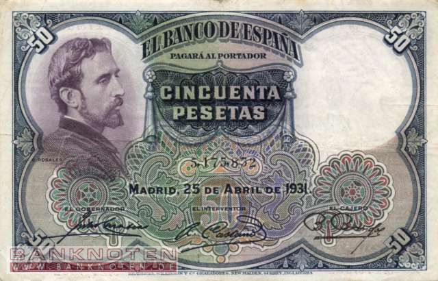 Spain - 50 Pesetas (#082_F)