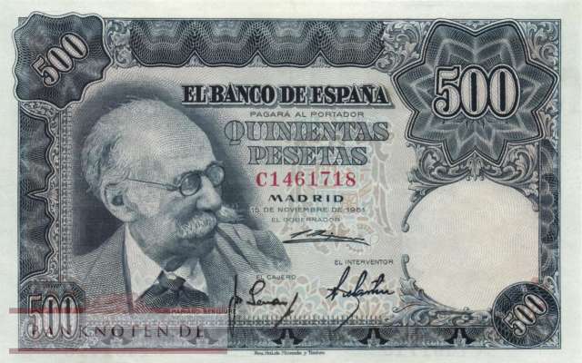 Spanien - 500  Pesetas (#142a_XF)