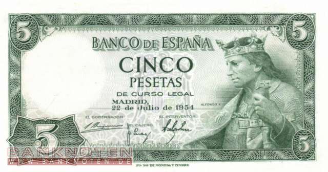 Spain - 5  Pesetas (#146a_XF)