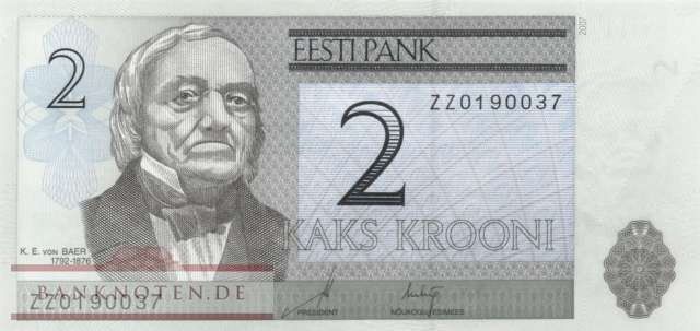 Estland - 2  Krooni - Ersatzbanknote (#085bR_UNC)