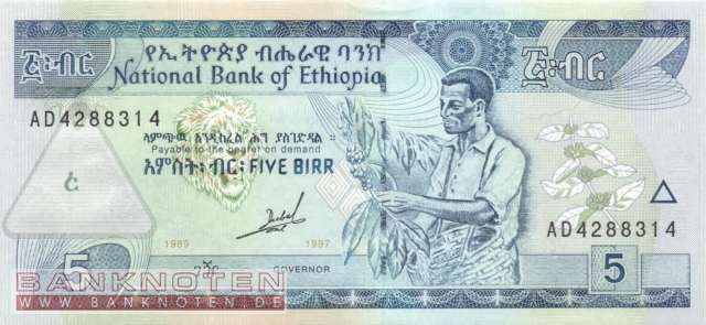 Äthiopien - 5  Birr (#047a_UNC)