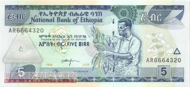 Ethiopia - 5  Birr (#047d_UNC)