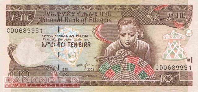 Ethiopia - 10  Birr (#048c_UNC)