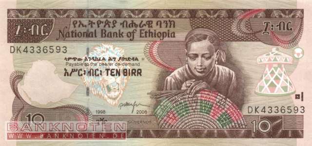 Äthiopien - 10  Birr (#048d_UNC)