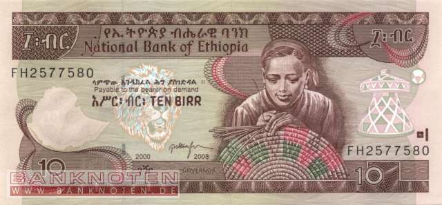 Äthiopien - 10  Birr (#048e_UNC)