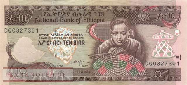 Ethiopia - 10  Birr (#048g_UNC)