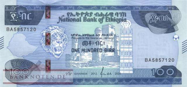 Äthiopien - 100  Birr (#055a_UNC)