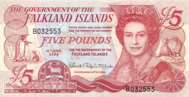 Falkland Islands - 5  Pounds (#017a_UNC)