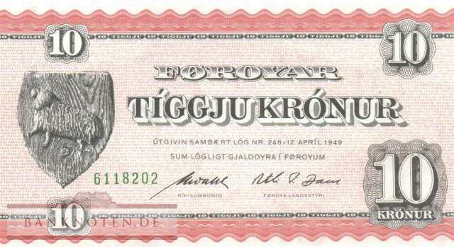 Faroe Islands - 10  Krónur (#015d_UNC)
