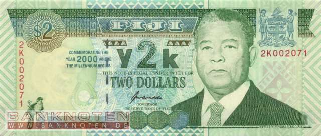 Fiji - 2  Dollars - Millenium (#102a_UNC)
