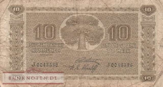 Finland - 10  Markka (#043-5_VG)