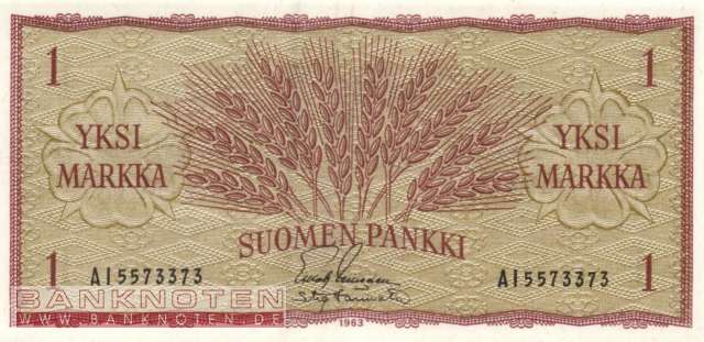 Finland - 1  Markkaa (#098a-8_UNC)