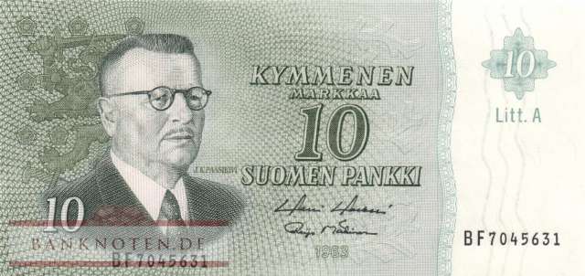 Finland - 10  Markkaa (#104a-123_UNC)