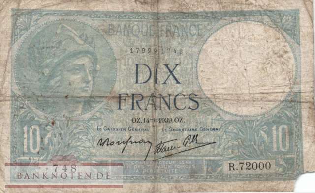 Frankreich - 10  Francs (#084-39_G)