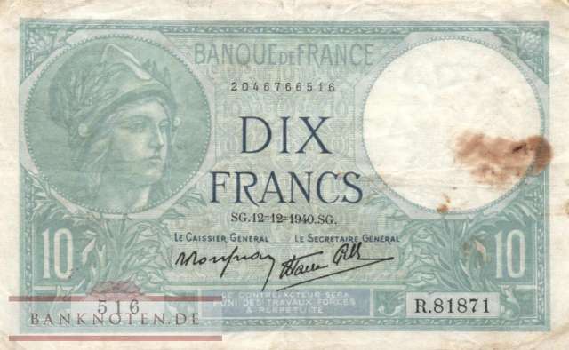 Frankreich - 10  Francs (#084-40_F)