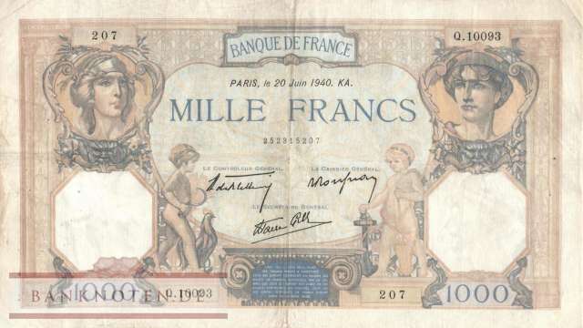 Frankreich - 1.000  Francs (#090c-40_F)