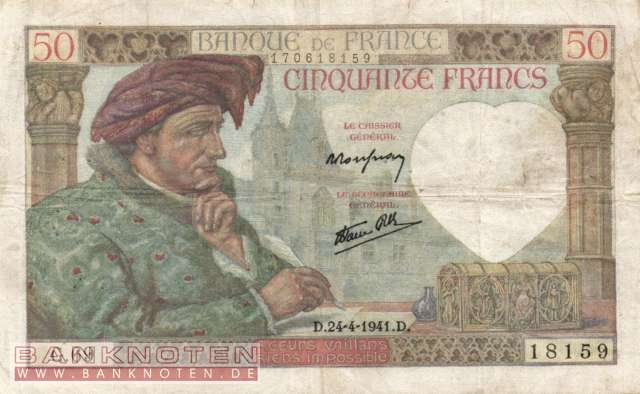 Frankreich - 50  Francs (#093-41_F)