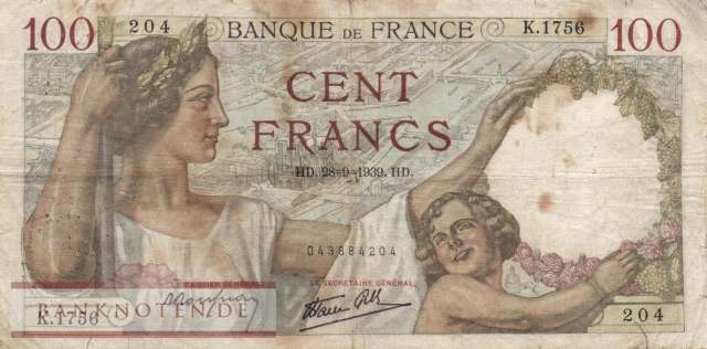 France - 100  Francs (#094-39_VG)