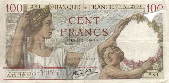Frankreich - 100  Francs (#094-40_G)