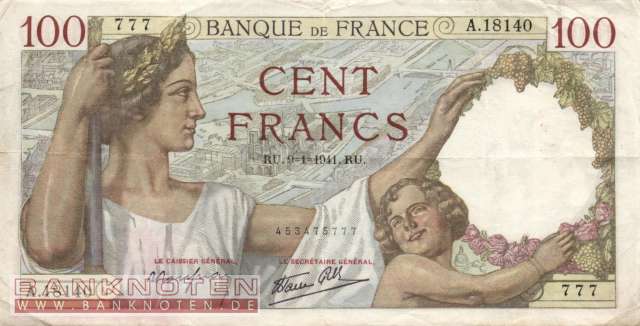 Frankreich - 100  Francs (#094-41_F)
