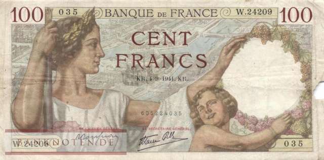 Frankreich - 100  Francs (#094-41_G)