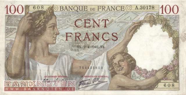 Frankreich - 100  Francs (#094-42_VF)