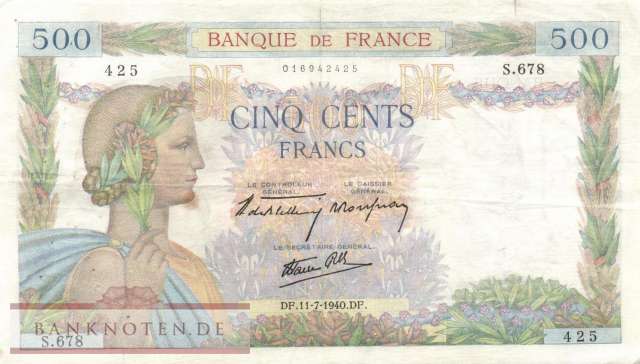 France - 500  Francs (#095a-40_VF)