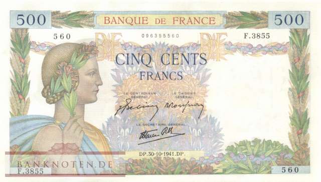 France - 500  Francs (#095b-41_AU)