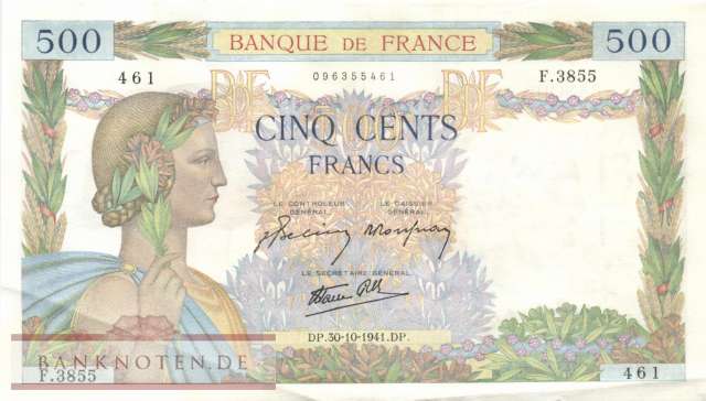 Frankreich - 500  Francs (#095b-41_XF)