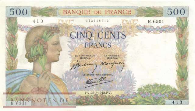 France - 500  Francs (#095b-42_XF)