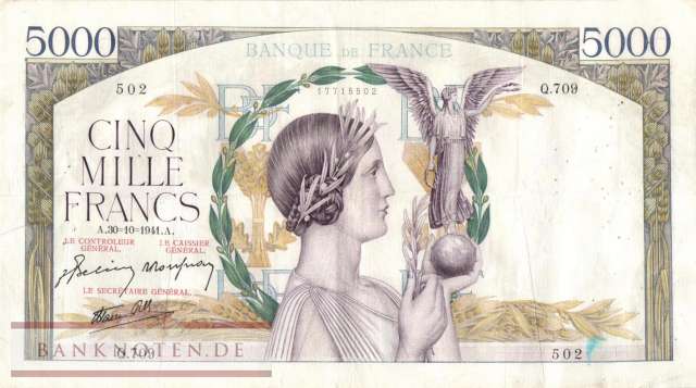 Frankreich - 5.000  Francs (#097c-41_F)