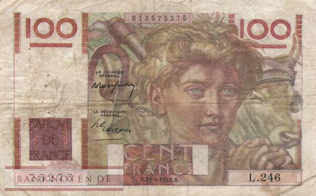 Frankreich - 100  Francs (#128b-48_F)