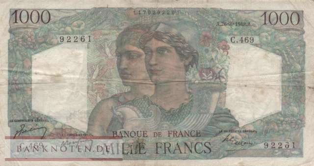 France - 1.000  Francs (#130b-48_F)