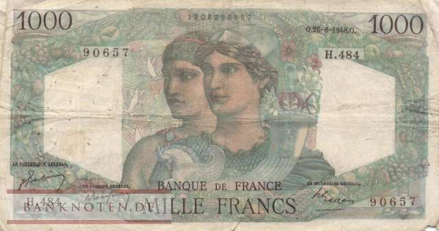 Frankreich - 1.000  Francs (#130b-48_G)