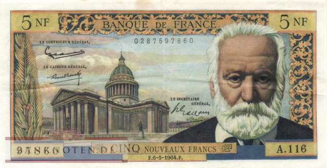 France - 5  Nouveaux Francs (#141a-64_VF)