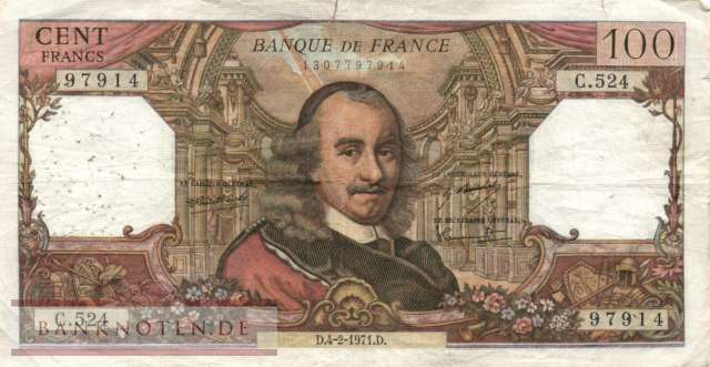 Frankreich - 100  Francs (#149c-71_VG)